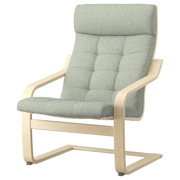 IKEA POÄNG Armchair, birch veneer/Gunnared light green