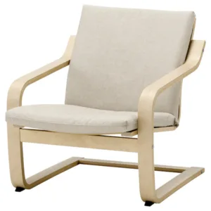 IKEA POÄNG Low-back armchair, natural/beige/Katorp natural/beige