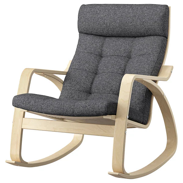 IKEA POÄNG Rocking chair, birch veneer/Gunnared dark gray