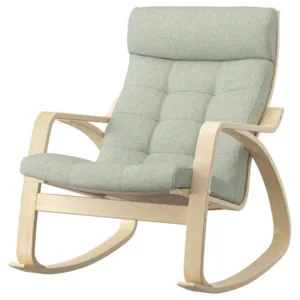 IKEA POÄNG Rocking chair, birch veneer/Gunnared light green