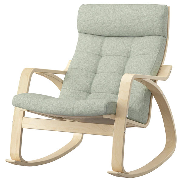 IKEA POÄNG Rocking chair, birch veneer/Gunnared light green