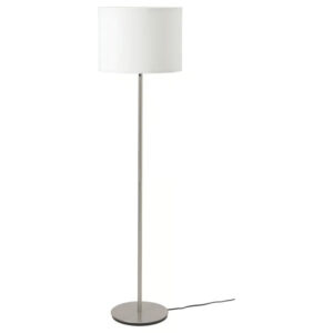 IKEA RINGSTA / SKAFTET Floor lamp, white/nickel plated