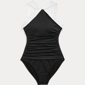 Ralph Lauren Two-Tone High-Neck One-Piece