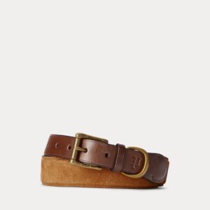 Ralph Lauren Leather-Trim Suede Belt