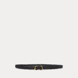 Ralph Lauren Braided Vachetta Leather Skinny Belt