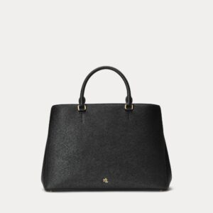 Ralph Lauren Crosshatch Leather Large Hanna Satchel