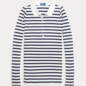Ralph Lauren Striped Ribbed Long-Sleeve Polo Shirt