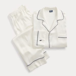 Ralph Lauren Stretch Silk Long-Sleeve Pajama Set