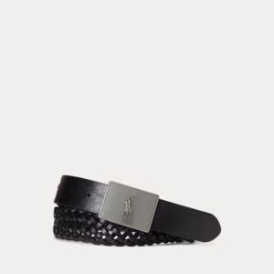 Ralph Lauren Pony Plaque Braided Leather Belt