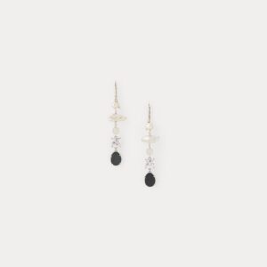 Ralph Lauren Pearl & Beach Stone Drop Earrings