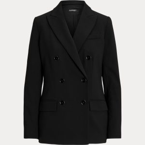 Ralph Lauren Double-Breasted Wool Crepe Blazer