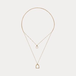 Ralph Lauren Rose Gold Double-Stirrup Lariat Necklace