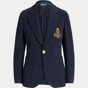Ralph Lauren Logo-Crest Knit Blazer