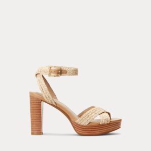 Ralph Lauren Sasha Raffia Platform Sandal