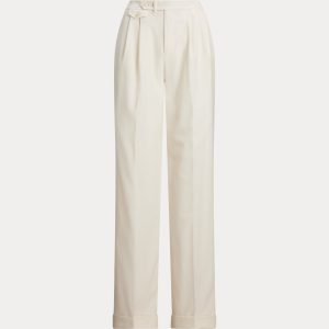 Ralph Lauren Pleated Wool Twill Straight Pant