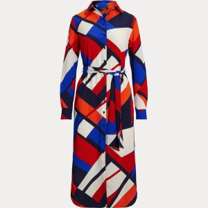 Ralph Lauren Print Crepe Shirtdress