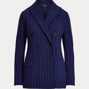 Ralph Lauren Pinstripe Double-Breasted Twill Blazer