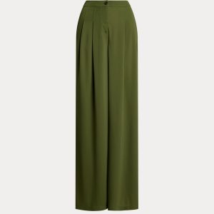 Ralph Lauren Pleated Stretch Jersey Wide-Leg Pant