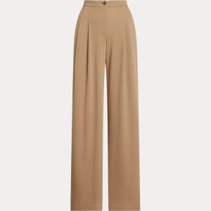 Ralph Lauren Pleated Stretch Jersey Wide-Leg Pant