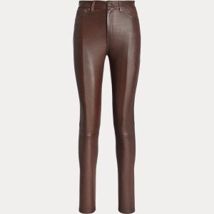 Ralph Lauren Lambskin 5-Pocket Super-Slim Pant