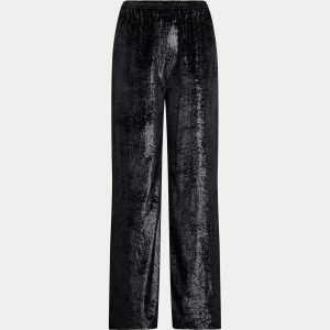 Ralph Lauren Metallic Velvet Wide-Leg Pant