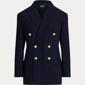 Ralph Lauren Double-Breasted Stretch Wool Blazer