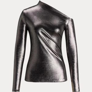Ralph Lauren Metallic Jersey Long-Sleeve Top