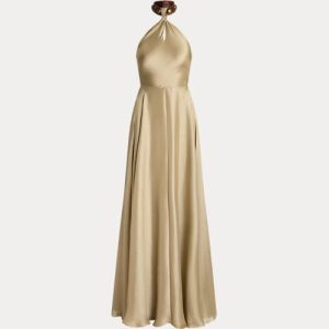 Ralph Lauren Sherri Metallic Gauze Evening Dress