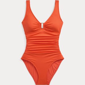 Ralph Lauren Shirred Ring-Front One-Piece