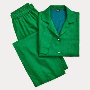 Ralph Lauren Allover Pony Long-Sleeve Pajama Set