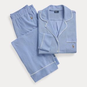 Ralph Lauren Knit Long-Sleeve Shirt & Pant Pajama Set