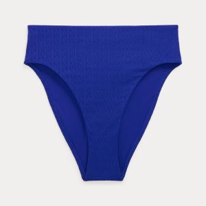Ralph Lauren Cable-Motif High-Rise Bikini Bottom