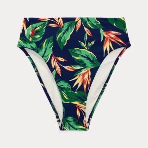 Ralph Lauren Tropical-Print High-Waist Bikini Bottom