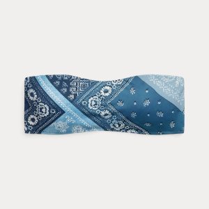 Ralph Lauren Bandanna-Print Bandeau Bikini Top