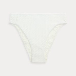 Ralph Lauren Cable-Motif High-Rise Bikini Bottom