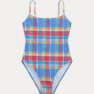 Ralph Lauren Plaid Scoopback One-Piece Swimsuit