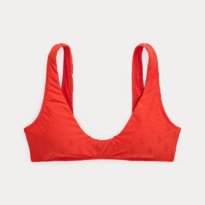 Ralph Lauren Allover Pony Scoopneck Bikini Top