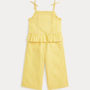 Ralph Lauren Gingham Seersucker Top & Pant Set