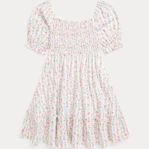 Ralph Lauren Floral Smocked Cotton Jersey Dress