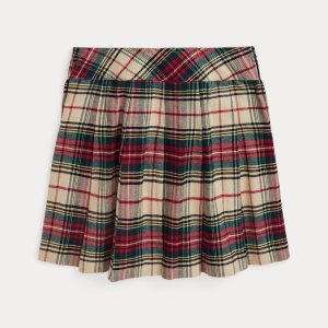 Ralph Lauren Plaid Pleated Cotton Twill Skirt