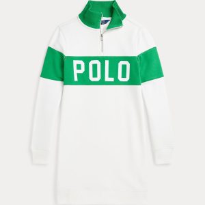 Ralph Lauren Logo French Terry Quarter-Zip Dress