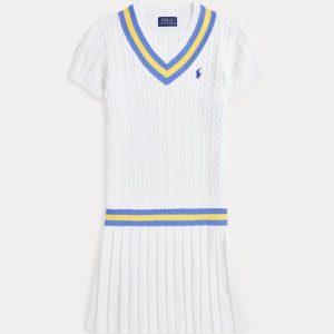 Ralph Lauren Cricket-Stripe Cotton Sweater Dress