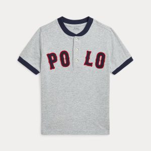 Ralph Lauren Baseball-Logo Cotton Henley Shirt