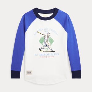 Ralph Lauren Baseball-Print Cotton Jersey Tee