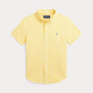 Ralph Lauren Gingham Seersucker Short-Sleeve Shirt