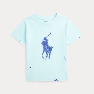 Ralph Lauren Big Pony Paint-Splatter-Print Cotton Tee