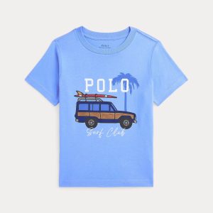 Ralph Lauren Car-Print Cotton Jersey Tee