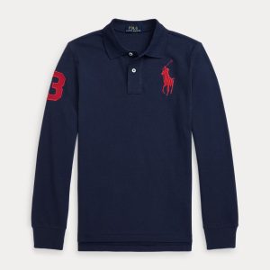 Ralph Lauren Big Pony Mesh Long-Sleeve Polo Shirt
