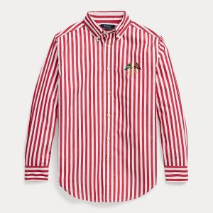 Ralph Lauren Embroidered Striped Cotton Shirt