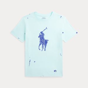 Ralph Lauren Big Pony Paint-Splatter-Print Cotton Tee